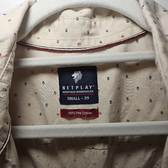 Netplay Heritage Workwear Cream Polka Dot Shirt - Picture 4 of 9